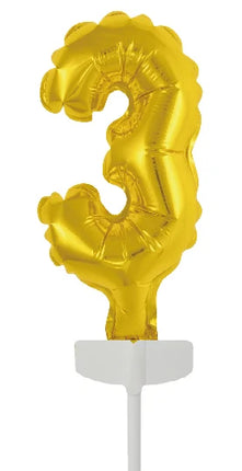 Palloncino in foil 3 anni Gold Cake topper 12,5 cm