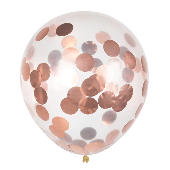 Palloncini con coriandoli oro rosa 30 cm 5 pezzi