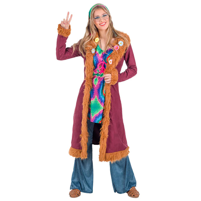 Costume Hippie 60S Rosa Donna