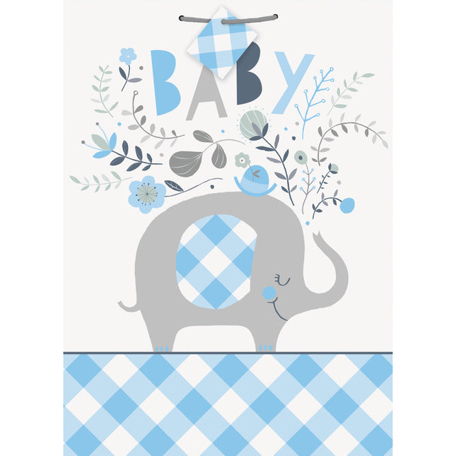 Borsa regalo elefante bambino blu