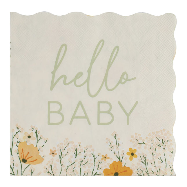 Tovaglioli per baby shower Hello Baby 16 pezzi