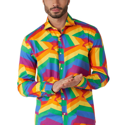 Camicia ZIG Zag Rainbow da uomo OppoSuits