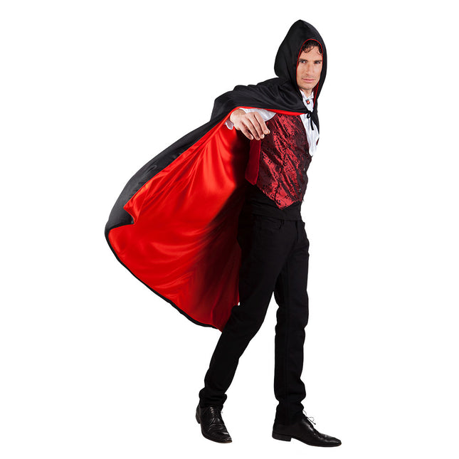 Capo di Halloween reversibile nero rosso 1,7 m