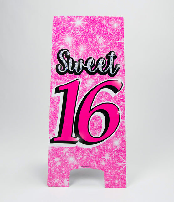 Cartello di avvertimento Sweet 16 Rosa 62,5 cm