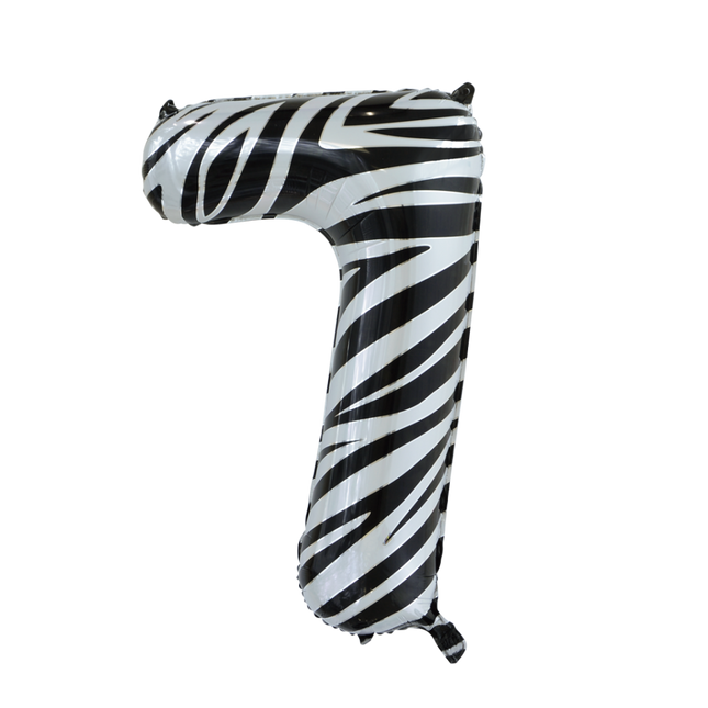 Pallone in foil Figura 7 Zebra XL 86cm vuoto