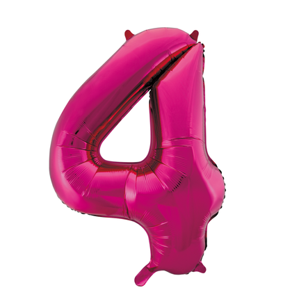 Palloncino Foil Figura 4 Fucsia XL 86cm vuoto