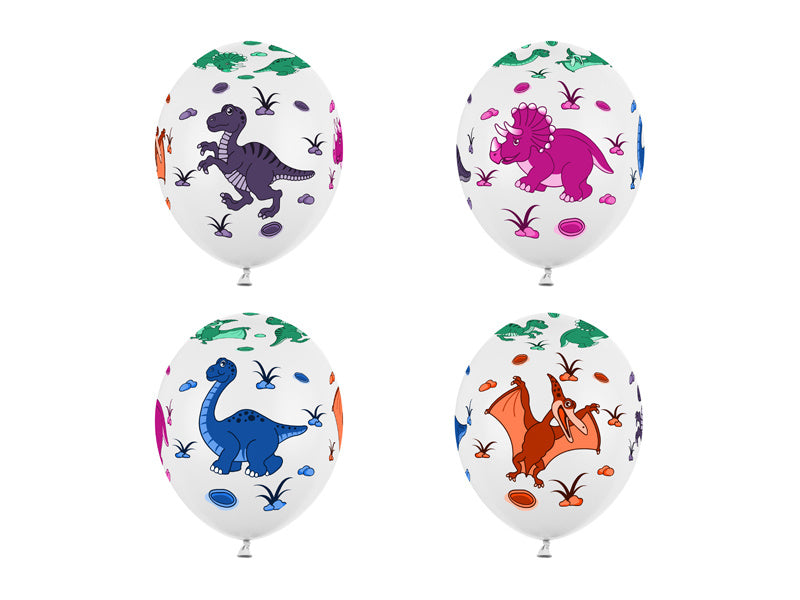 Palloncini Dinosauro Colorati 30cm 6 pezzi