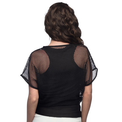 Camicia a rete nera da donna M/L