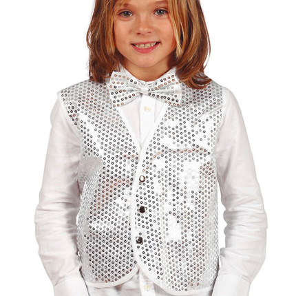 Gilet argento Paillettes Bambino