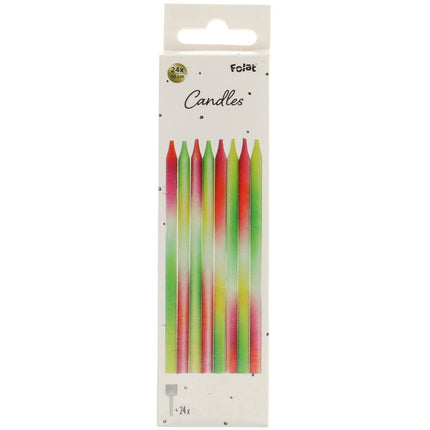 Candele colorate Neon 8 pezzi