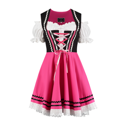 Dirndl 2-dlg., nero/rosa, camicetta Carmen