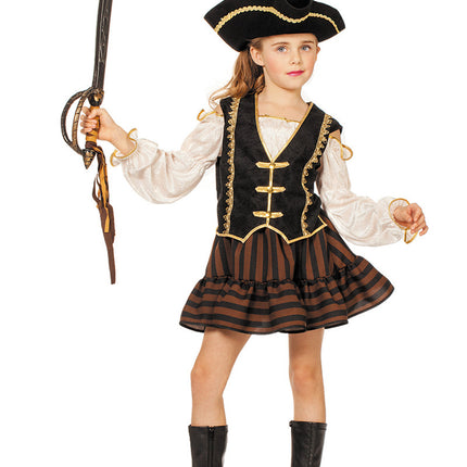 Vestito da pirata per bambina marrone