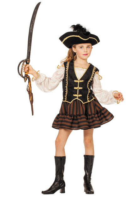 Vestito da pirata per bambina marrone