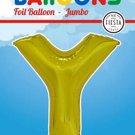 Palloncino in foil Lettera Y Oro XL 102cm vuoto