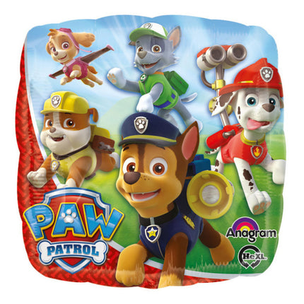 Palloncino ad elio Paw Patrol quadrato 43cm vuoto