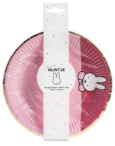 Piatti Miffy rosa chiaro 18 cm 8 pezzi