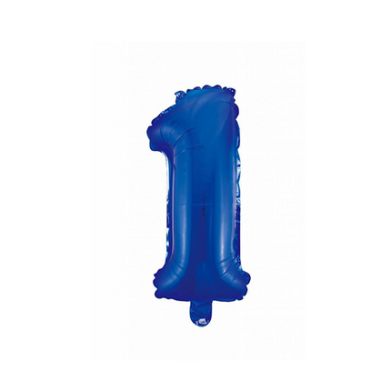 Palloncino in foil Figura 1 Blu 41cm con cannuccia