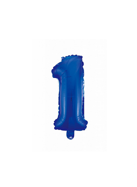 Palloncino in foil Figura 1 Blu 41cm con cannuccia