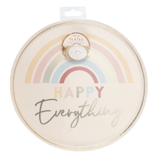 Piatti arcobaleno Happy Everything 25cm 8pz