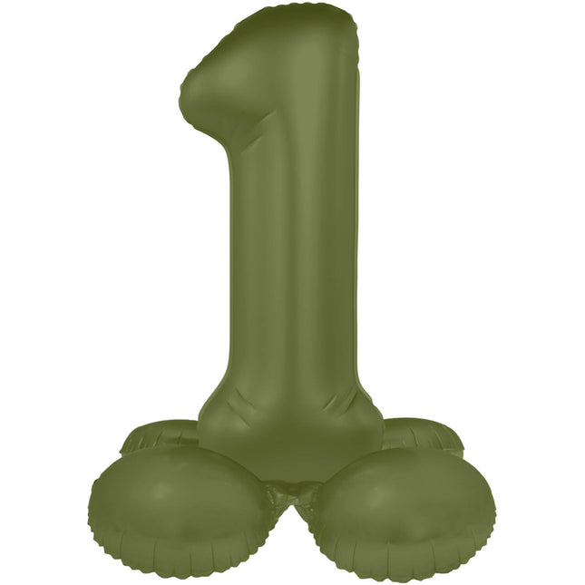 Palloncino a 1 anno di figura verde opaco 72 cm