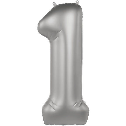 Palloncino 1 Anno Figura Argento 86cm