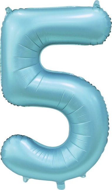 Palloncino figura azzurro 5 anni lucido 86 cm