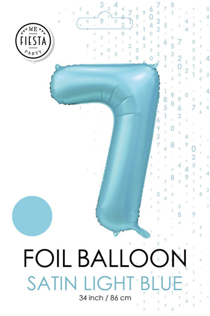 Palloncino figura azzurro 7 anni lucido 86 cm