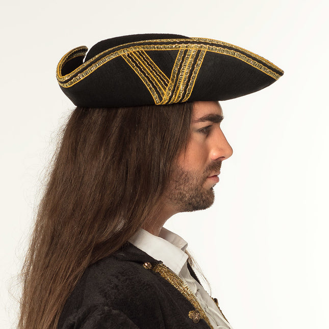 Cappello da pirata Oro Nero