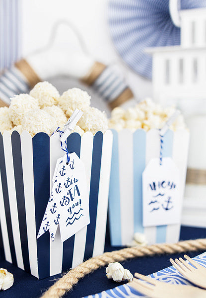 Ciotole per popcorn Mix blu 12,5 cm 6 pezzi