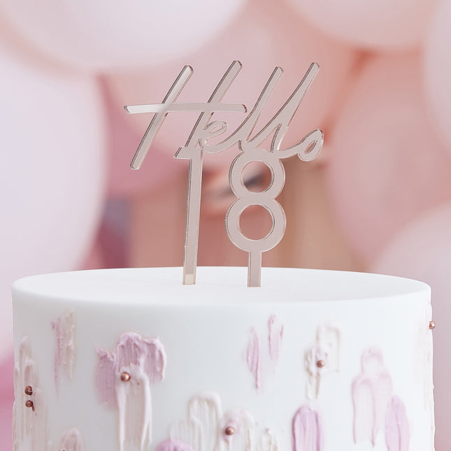 Cake topper oro rosa 18 anni 10 cm