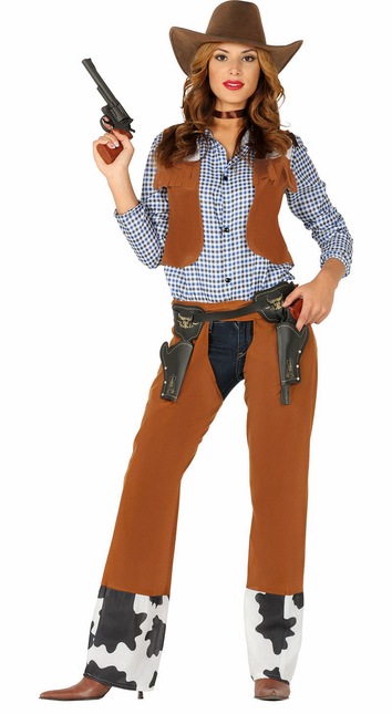 Costume da cowgirl marrone lungo