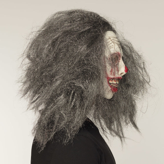 Maschera di Halloween Clown Capelli Grigi