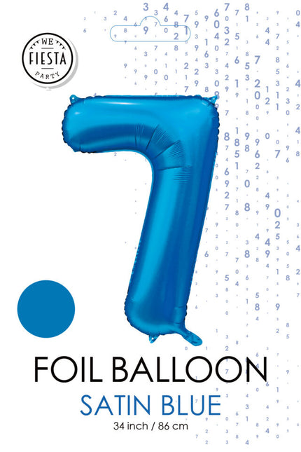 Palloncino figura blu 7 anni lucido 86 cm