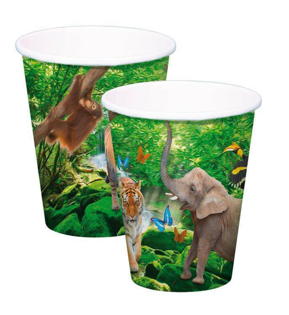 Tazze animali Safari in cartone 250ml 8pz