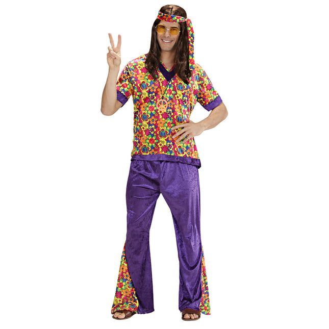 Costume Hippie 60S Uomo Colorato