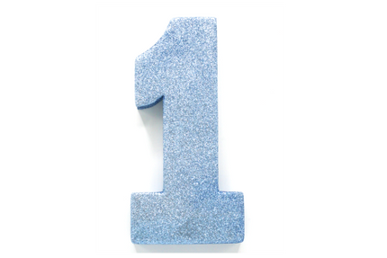 Figura di decorazione da tavolo azzurra 1 Glitter 20,5 cm