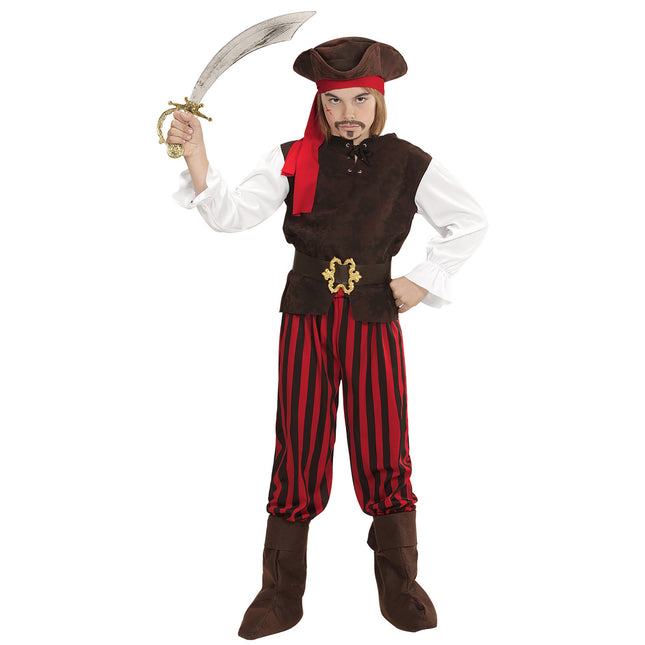 Costume da pirata rosso marrone per ragazzo