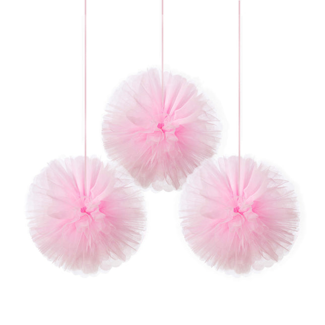 Pompon rosa chiaro 30,4 cm 3 pezzi