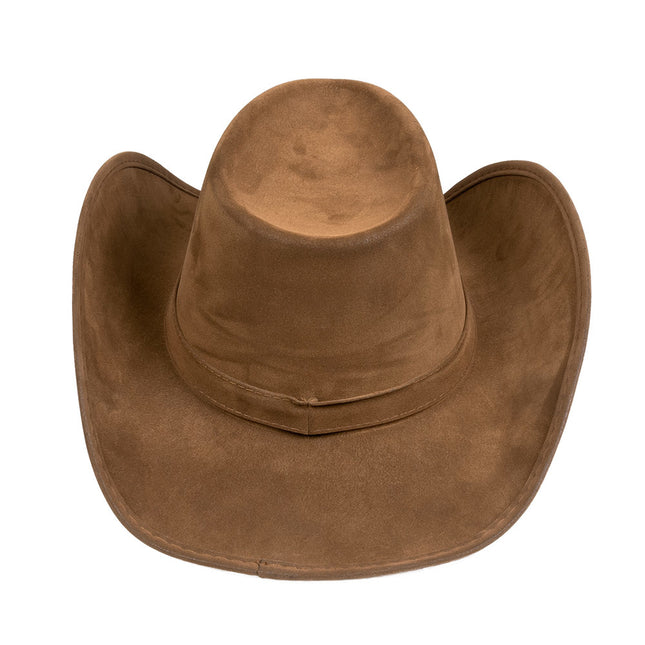 Cappello da cowboy in finta pelle marrone 43cm