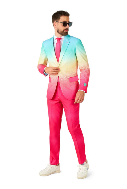 Tuta blu fucsia arcobaleno da uomo OppoSuits