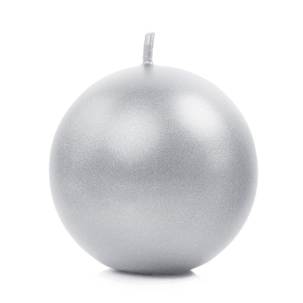 Candele a sfera argento 6cm 10pz