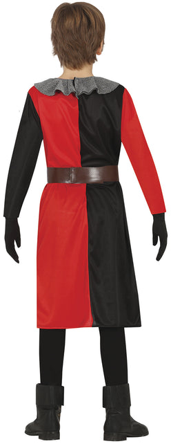 Costume da cavaliere rosso nero bambino