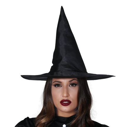 Cappello da strega di Halloween nero 45 cm