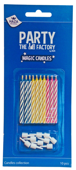 Candele magiche con supporto 6cm 10pz