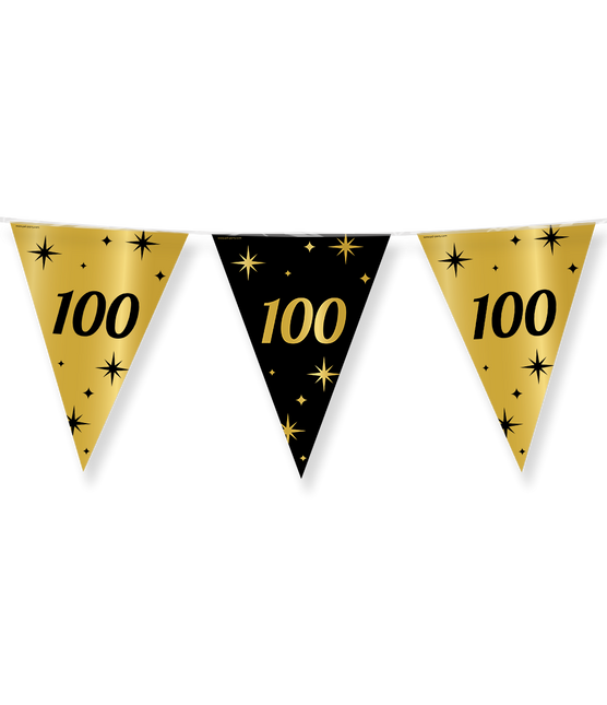 Bandiera 100 anni oro nero 10m