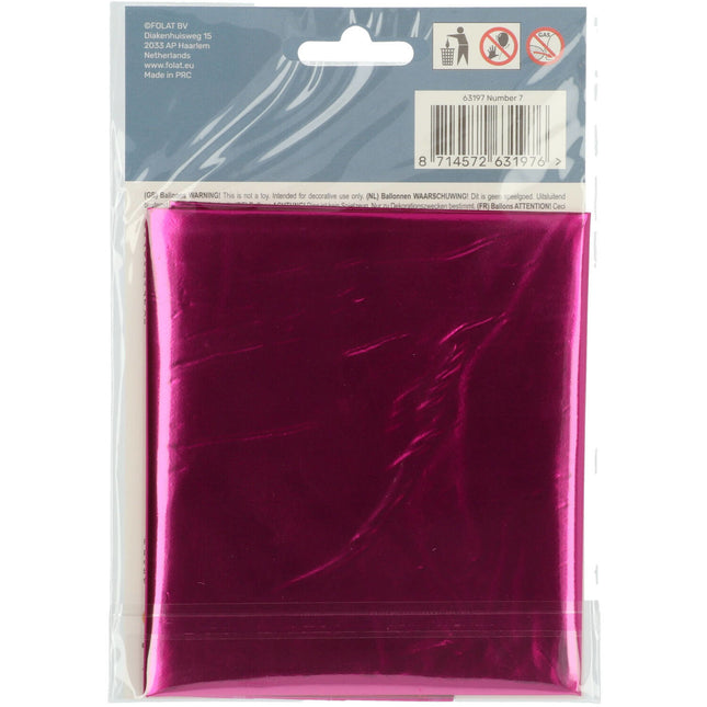 Palloncino Foil Figura 7 Fucsia Metallizzato XL 86cm vuoto