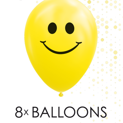 Palloncini gialli Smiley 30,5 cm 8 pezzi