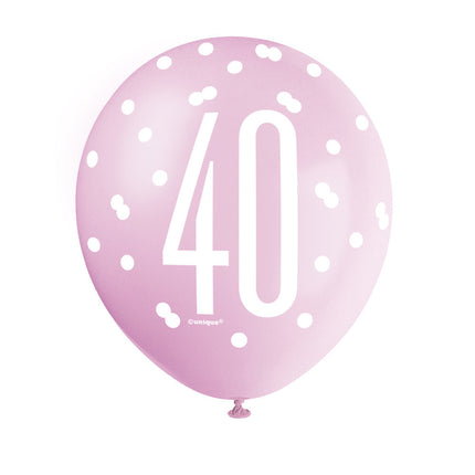 Palloncini 40 anni a pois 30cm 6pz