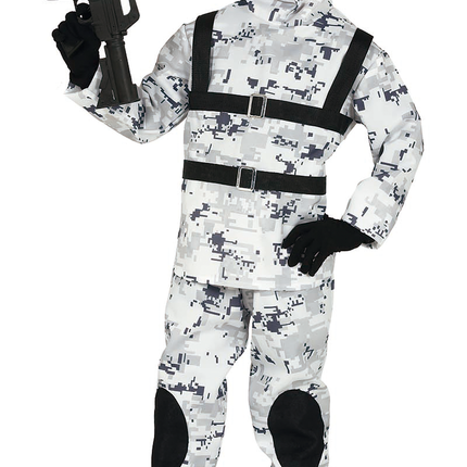 Costume da soldato bambino bianco grigio