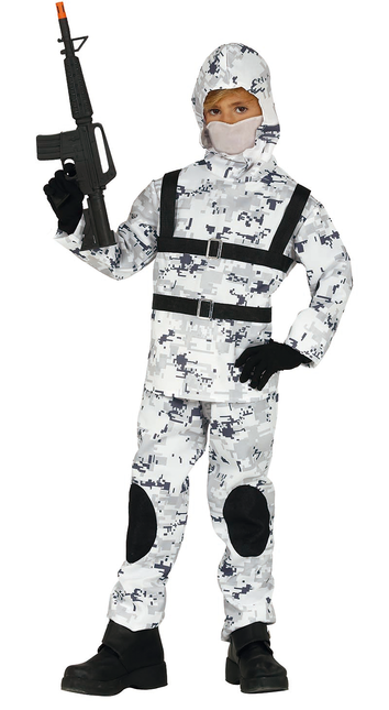 Costume da soldato bambino bianco grigio